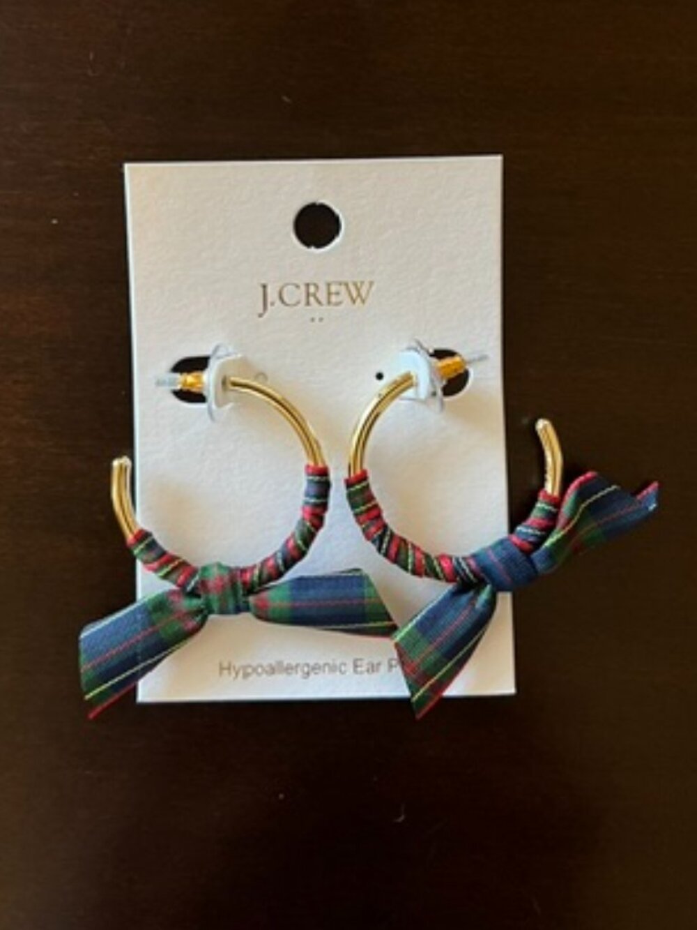 J. Crew - tartan hoop earrings - NWT